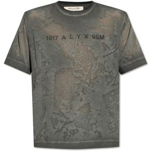 1017 Alyx 9Sm, T-shirt met logo Grijs, Heren, Maat:S
