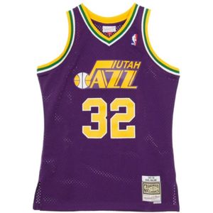Mitchell & Ness, Tops, Heren, Paars, XL, Basketball jersey man nba swingman jersey hardhout klassiekers n. 32 Karl Malone 1991-92 Utajaz Road