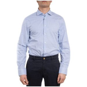 Tommy Hilfiger, Elegante Gestreepte Overhemd Blauw, Heren, Maat:3XL