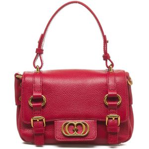 La Carrie, Tassen, Dames, Rood, ONE Size, Leer, Rode Handtas Aw 24