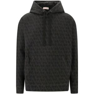 Valentino, Sweatshirts & Hoodies, Heren, Zwart, L, Katoen, Herenkleding Sweatshirts Zwart Aw 23