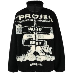 Y/Project, Logo Fleece Jas Zwart, Heren, Maat:S