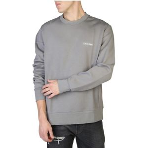 Calvin Klein, Sweatshirts & Hoodies, Heren, Grijs, S, Katoen, Heren Logo Sweatshirt