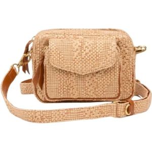 Claris Virot, Tassen, Dames, Beige, ONE Size, Baby Charly Raphia Tote Tas