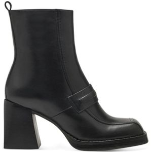 Tamaris, Schoenen, Dames, Zwart, 37 EU, Leer, Elegante Zwarte Enkellaarsjes