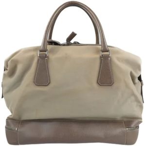 Prada Vintage, Pre-owned, Dames, Groen, ONE Size, Pre-owned Canvas travel-bags