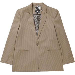 Munthe, Lussima Blazer met Pinstripe Print Beige, Dames, Maat:S