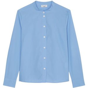 Marc O'Polo, Blouses & Shirts, Dames, Blauw, XL, Katoen, Blouse met plooien aan de achterkant