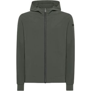 Rrd, Zomer Hood Zip Fleece in Bosgroen Groen, Heren, Maat:L