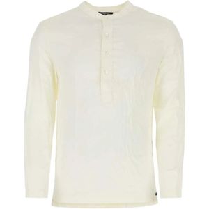 Tom Ford, Stretch Satijn Witte Pyjama Shirt Wit, Heren, Maat:L