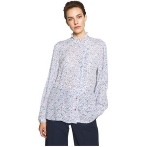 PS By Paul Smith, Blauwe Bloemenprint Blouse Blauw, Dames, Maat:S