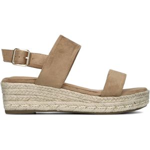 Lina Locchi, Schoenen, Dames, Geel, 36 EU, Suède, Bruine Suède Espadrilles met Enkelband