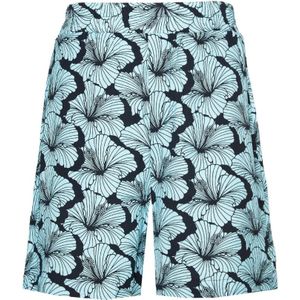 4Giveness, Bloemenprint Zwart en Turquoise Bermuda Shorts Veelkleurig, Heren, Maat:S