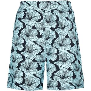 4Giveness, Korte broeken, Heren, Veelkleurig, XL, Bloemenprint Zwart en Turquoise Bermuda Shorts