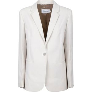 Calvin Klein, Morning Haze Blazer Beige, Dames, Maat:XS