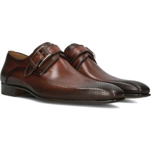 Magnanni, Schoenen, Heren, Bruin, 47 EU, Leer, Heren Leren Monk Strap Schoenen