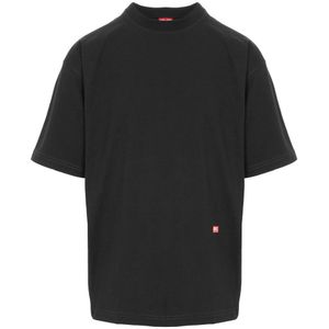 Diesel, Tops, Heren, Zwart, XL, Katoen, Zwarte Katoenen Jersey T-shirt met Achterprint