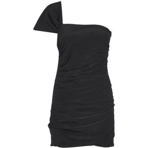 Iro, Zwarte one-shoulder jurk Zwart, Dames, Maat:S
