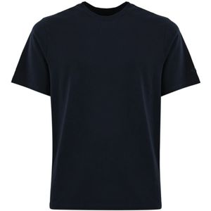 Autry, Tops, Heren, Blauw, S, Katoen, Katoenen Heren T-shirt: Ronde Hals Korte Mouw Rechte Zoom Slim Fit