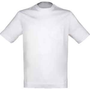 Circolo 1901, Tops, Heren, Wit, 3Xl, Katoen, Witte Optische Jersey Zak T-shirt