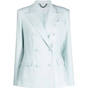 MVP wardrobe, Duck Egg Blue Dubbelrijige Blazer Blauw, Dames, Maat:S