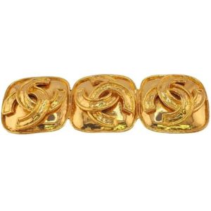 Chanel Vintage, Pre-owned Metal brooches Geel, Dames, Maat:ONE Size