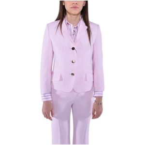 Max Mara Studio, Elegante enkellange Cady-jas Roze, Dames, Maat:M