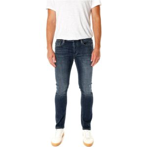 Denham, Jeans, Heren, Blauw, W33 L34, Denim, Slim Fit Midwaist Jeans