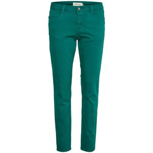 Cream, Broeken, Dames, Groen, W29 L32, Straight-leg Twill Pant - Proud Peacock