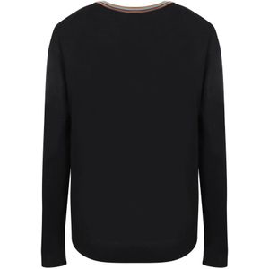 Paul Smith, Sweatshirts & Hoodies, Dames, Zwart, 2Xl, Wol, Comfortabele Merino Wol Sweatshirt met Artist Stripe Motief