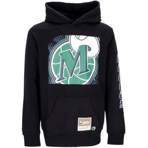 Mitchell & Ness, NBA Big Face Hoodie Zwart Zwart, Heren, Maat:M