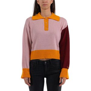 Marni, Tops, Dames, Veelkleurig, S, Kasjmier, Luxe Cashmere Polo Sweater