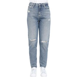Calvin Klein Jeans, Jeans, Dames, Blauw, W25, Denim, Vintage-geïnspireerde Medium Blauwe Gescheurde Dames Jeans