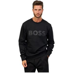 Hugo Boss, Sweatshirts & Hoodies, Heren, Zwart, S, Katoen, Sweaters Zwart