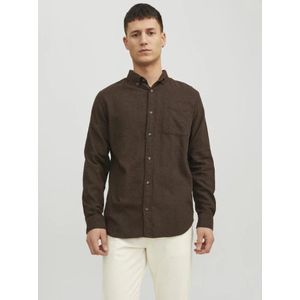 Jack & Jones, Overhemden, Heren, Bruin, L, Klassiek Melange Overhemd