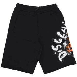 Disclaimer, Korte broeken, Heren, Zwart, M, Logo Print Bermuda Shorts