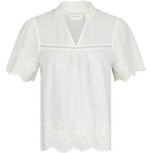 Neo Noir, Blouses & Shirts, Dames, Wit, 2Xl, Katoen, Geborduurde Blouse Off White