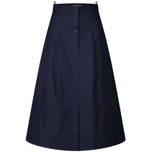 Ulla Johnson, Katoenen A-lijn Rok met Zakken Blauw, Dames, Maat:2XS