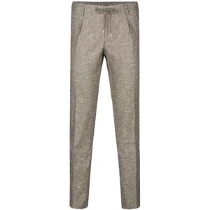 Profuomo, Profuomo slim pantalon linnen Bruin, Heren, Maat:M