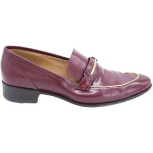 Salvatore Ferragamo Pre-owned, Pre-owned, Dames, Bruin, 37 EU, Leer, Pre-owned Platte schoenen