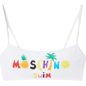 Moschino, Badkleding, Dames, Wit, S, Polyester, Strand Logo Bikini Set