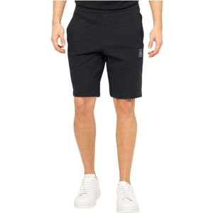 Armani Exchange, Korte broeken, Heren, Blauw, XL, Blauwe Elastische Taille Shorts