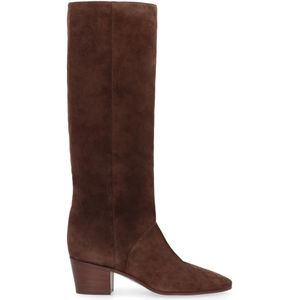 Casadei, Schoenen, Dames, Bruin, 36 EU, Suède, Suede Kniehoge Laarzen