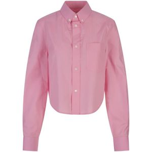 Marni, Blouses & Shirts, Dames, Roze, S, Katoen, Roze Katoenen Poplin Overhemd met Lange Mouwen