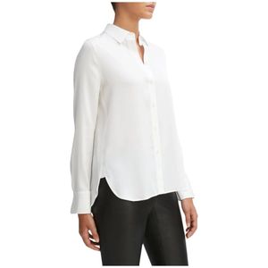 Vince, Slim Fit Blouse Wit, Dames, Maat:L