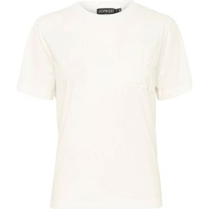 Soaked in Luxury, Tops, Dames, Wit, L, Katoen, Gebroken Wit Geborduurde Tee Top