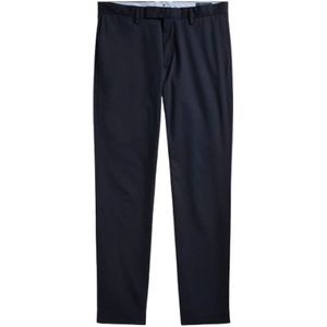 Polo Ralph Lauren, Broeken, Heren, Blauw, W34, Katoen, Navy Blauwe Stretch Slim Fit Chino Broek