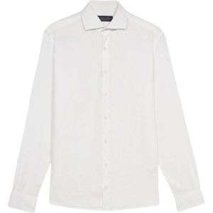Brooks Brothers, Overhemden, Heren, Wit, XL, Linnen, Witte Linnen Casual Overhemd