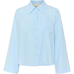 My Essential Wardrobe, Blouses & Shirts, Dames, Blauw, S, Katoen, Loose Fit Zeniamw Shirt Blouse