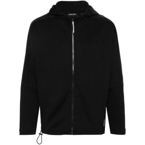 Calvin Klein, Sportieve Jacquard Gebreide Sweatshirt Zwart, Heren, Maat:L